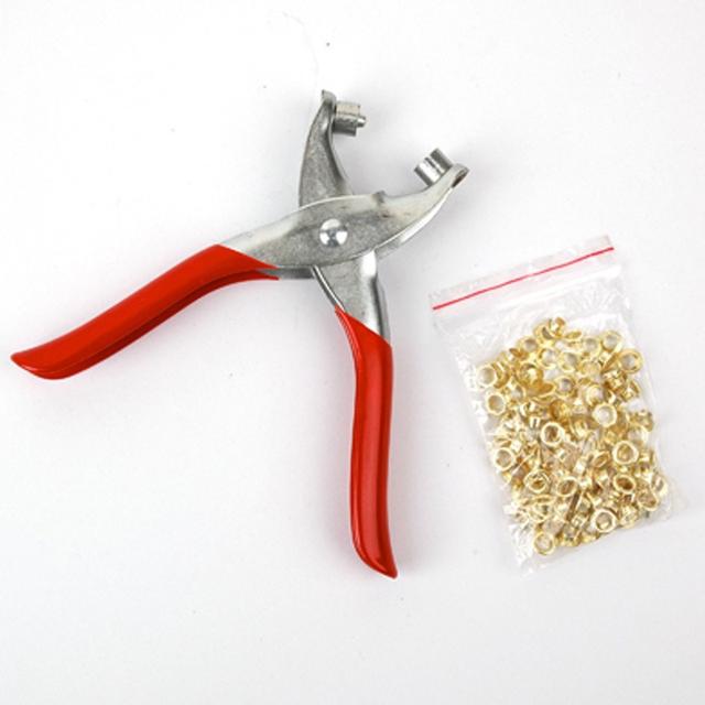 TEMU 1pc 4.5mm Leather Punching Machine And 100 Metal Sealing Rings, Leather Punching Tools!!