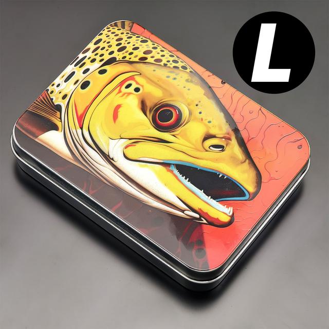 TEMU Anfs Single Metal Tackle Container, Fly Fishing Storage Solution, High-quality Hook Arrangement, Fishing Accessory Organizer, Tackle Box, Fishing Gear Box