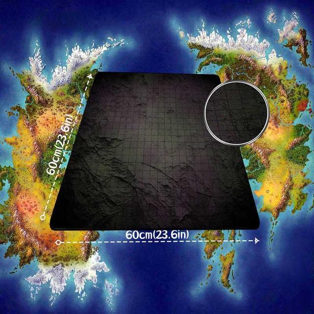 TEMU Non-slip Gaming Mat For Rpg Featuring A Mystery Wilderness Theme, With A Cm Grid Rubber Base, Suitable For Tabletop Games And Compatible With Ttrpg And Trading