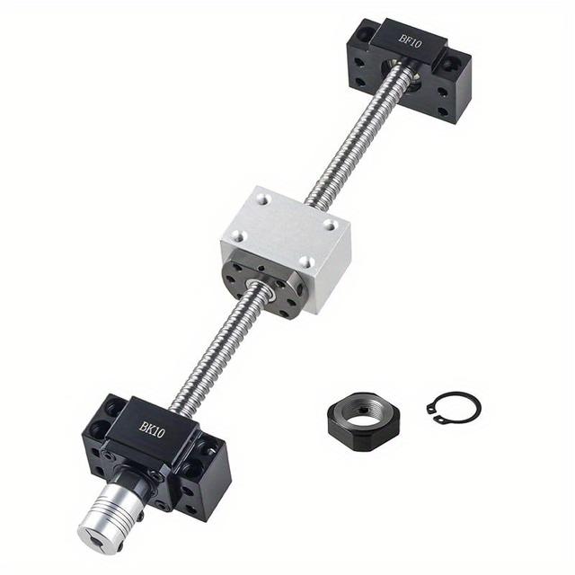 TEMU SFU1204 con Filettato da 550mm, Guida Lineare in Acciaio Inossidabile con Estremità e Supporti per BK10/BF10 + + Giunto Parti CNC