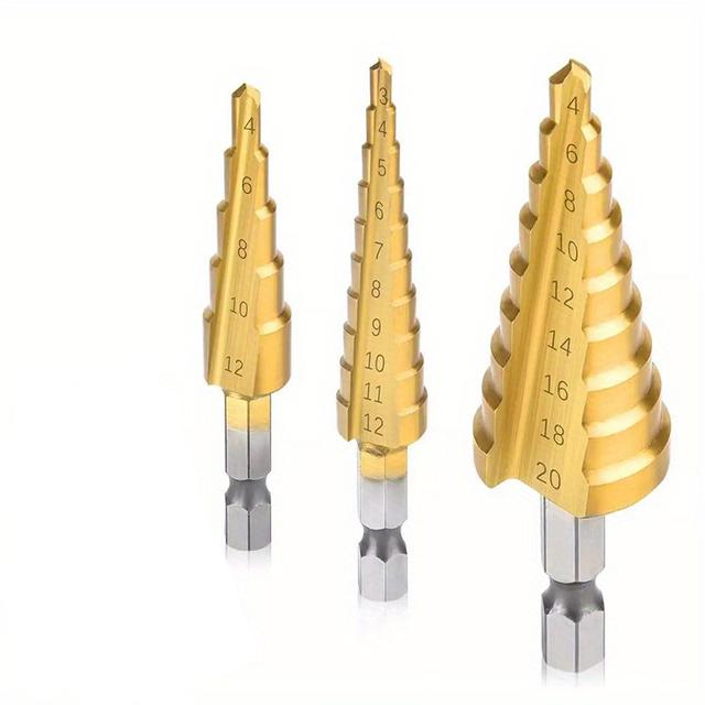 TEMU 3/pcs Drill Bit Durable -coated Hss Tool Drill Bit Set And Single 4-32mm Multiple Sizes For Wood & Metal Drilling Easy To Read Measurements Includes Storage Case