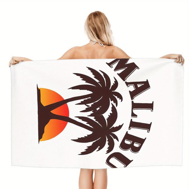 TEMU Malibu Theme Beach Towel With Vibrant Tv Show Design - Swimming, Camping, Traveling - Machine Washable