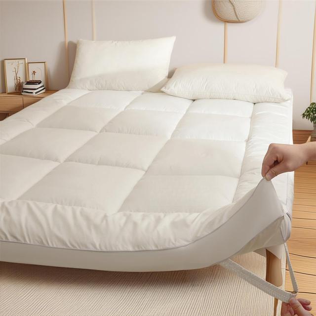 TEMU 2025 سرير فاخر فاخر على طراز الفنادق - تصميم تاتامي سميك إضافي، وسادة سرير فردية/مزدوجة مع مظهر أنيق وجيد التهوية، ولا تنزلق، بوليستر، ملاءات فندقية، استرخاء منزلي، غرفة نوم حديثة، ملاءات متينة