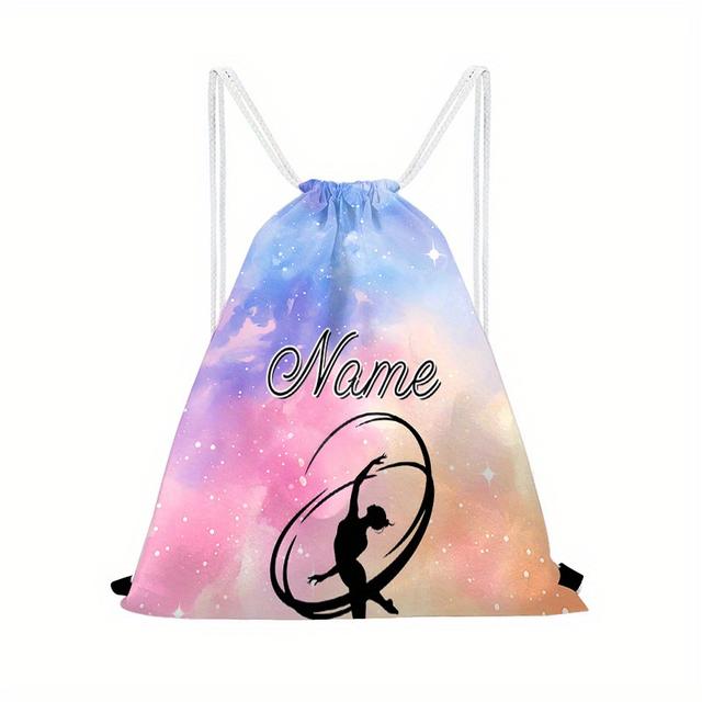 TEMU Customize Free Name, 1pc, Travel Bags, Luggage Bags. Gymnastic Bags, Drawstring Bag For Men And Women - Fitness Swimming Beach Drawstring Backpack, Casual Floral Printed Sling Bag