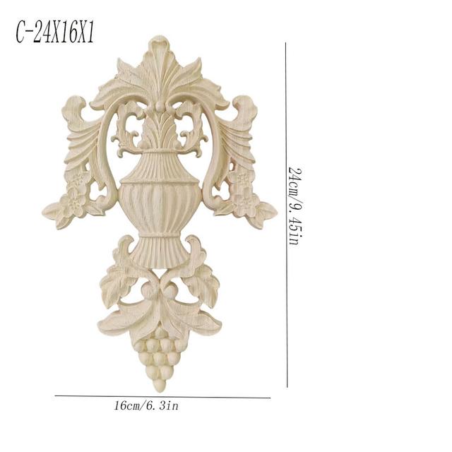 TEMU 2pcs Solid Wood Applique Home Aesthetics Wall Pediments For Background Wall Door Wall