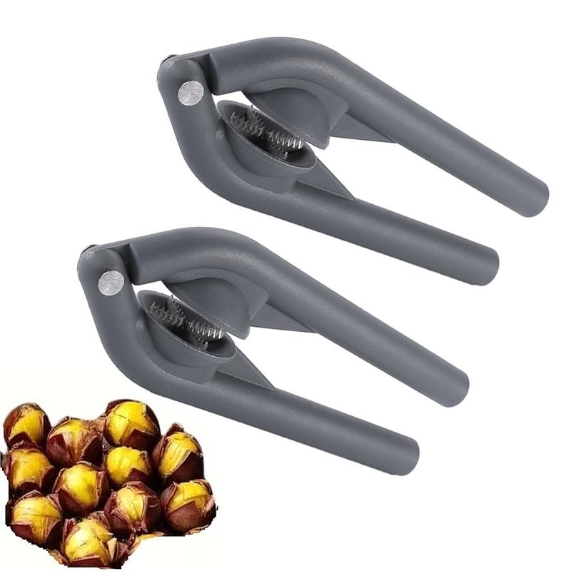 TEMU 2pcs Portable Nut Opener Plier - Heavy-duty Chestnut Nutcracker With Sturdy Construction For Chestnuts - Easy- Ergonomic Handle For Home Professional Kitchens