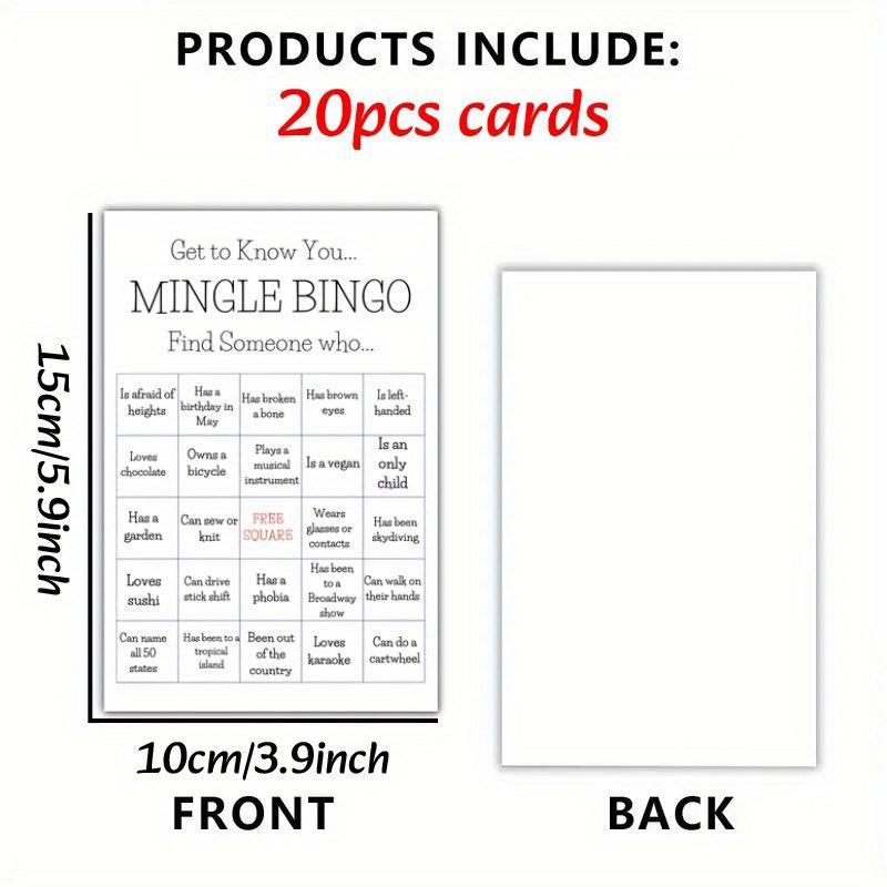 TEMU 20pcs Who Game Mingle Bingo Cards, Get To Find Guest Team, Funny Activity