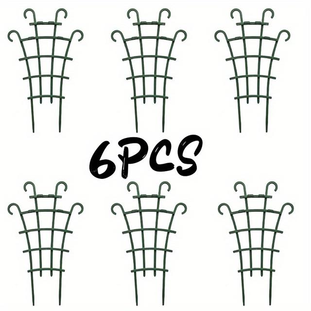 TEMU Juego de 6 estantes de jardín pequeños para subir plantas, vegetales y flores, diseñados como jaulas decorativas para plantas.