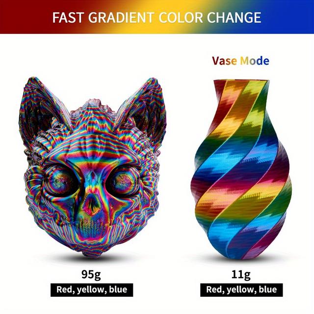 TEMU Eryone 250g Pla Rainbow Of Colors 3d Printing Supplies Filament For 3d Printer, 1.75mm +/ -0.03mm, 250g(0.6lbs)/ Spool