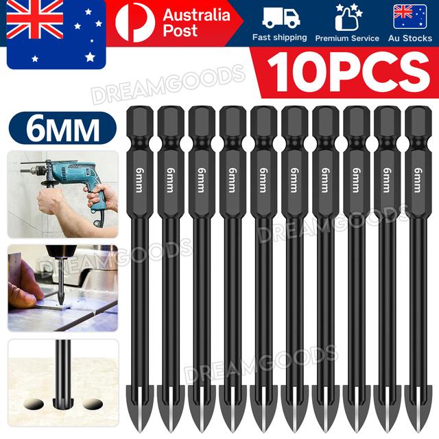 TEMU 10x 6mm Tile Porcelain Drill Bit Marble Ceramic Glass Brick Shank Hex Store
