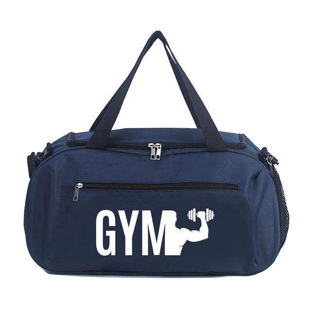 TEMU Gym Fitness Theme Print Duffel Bag, Athletic Carryall, Large Capacity Lightweight Sports Bag With Reinforced Grab Handles, Machine Washable Oxford Fabric For Yoga, Fitness Training