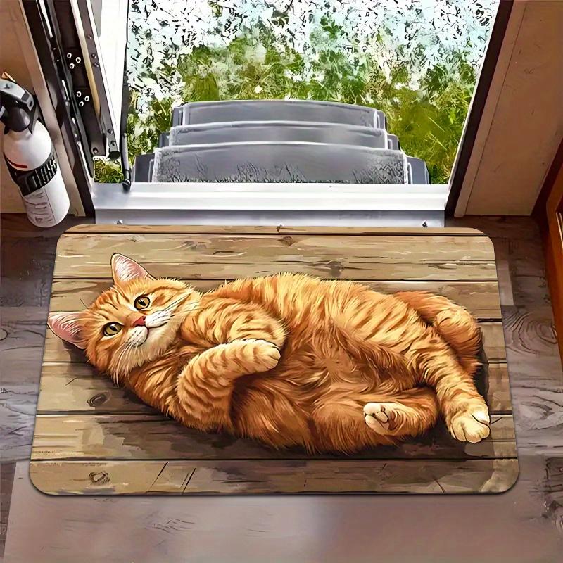 TEMU 1pc Print Non-slip Door Mat | Fleece Material, Suitable For Bedroom, Living Room, Entryway, Camping, Picnic, Yoga - Machine Washable, Indoor/outdoor Use