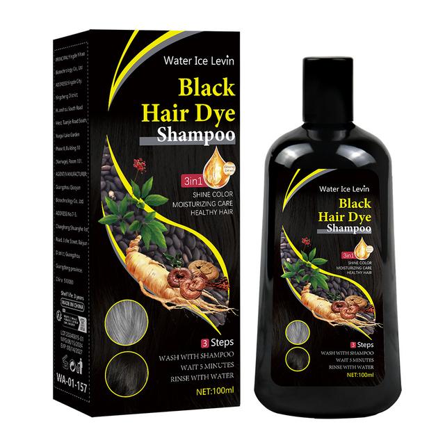TEMU Black Shampoo, Hair Care, Hair Dye 3-in-1, Hair Dye, Quick-drying Hair Dye, Ginseng And Ginger Extracts, Suitable For All Hair Types.