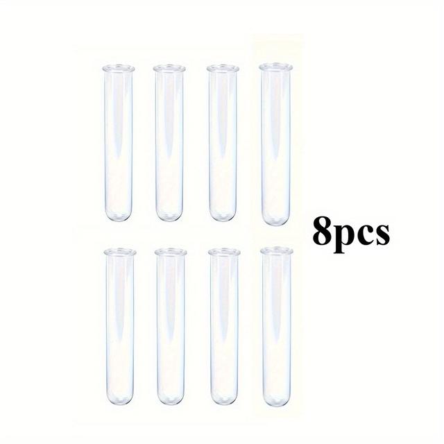 TEMU 1/3/6/8pcs Transparent Tube Plant Growing Station For Hydroponics/flowers, Suitable For Home And Office Desktop Decoration