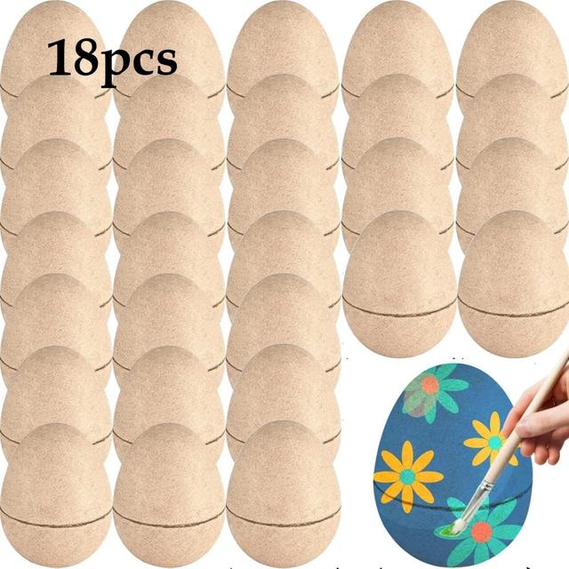 TEMU Set de 18 Huevos de para , para Manualidades. Huevos se Pueden Rellenar y Pintar, Ideales para Decoraciones de y Buscas de Huevos