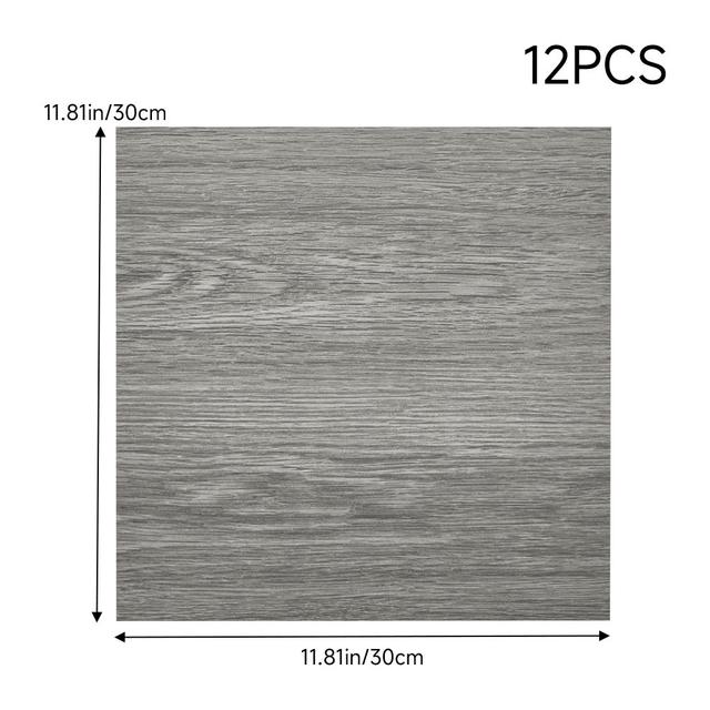 TEMU 12pcs Self-adhesive Vinyl Floor Tiles, 30x30cm, Wood Grain Design, Waterproof And Self-adhesive Wear-resistant, Suitable For Bedrooms, Bathroom, Kitchens, Living Room Decorations, Diy