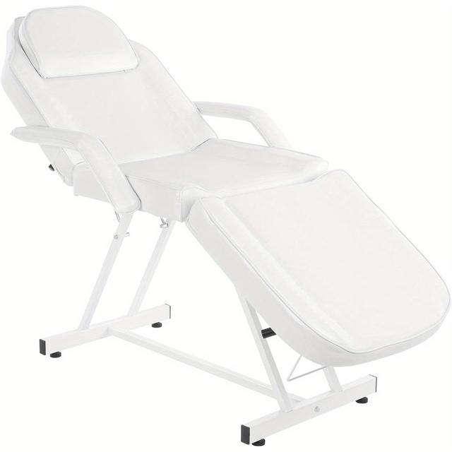 TEMU Versatile Massage Chair, Facial Bed For Spa & Hairdresser Equipment – White, Professional Salon Furniture, , Sturdy Metal Frame, Beauty Relax Seat, Estheticians