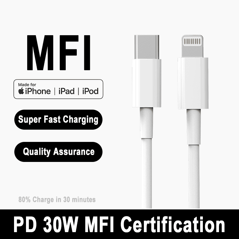 TEMU PD 30W для Apple iPhone Кабель Type C до Lightning Швидка зарядка Для iPhone 14 13 12 11 Pro 8 7 6 Plus SE Аксесуари