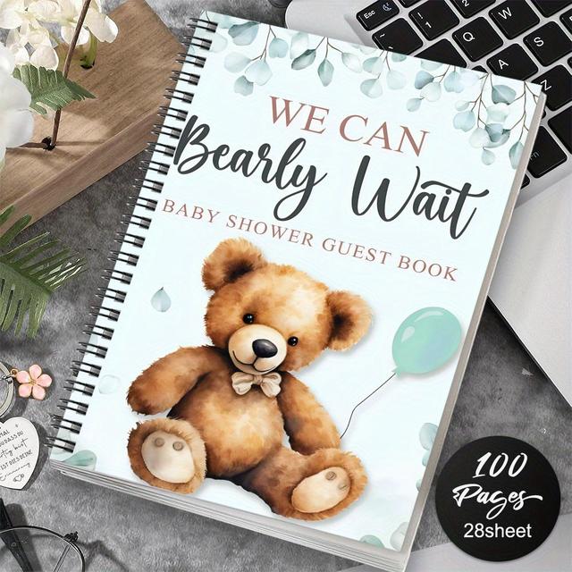 TEMU 1pc Baby Shower Spiral Guest Notebook, School Office Supplies, Perfect Gifts For Friend Coworker Women Men