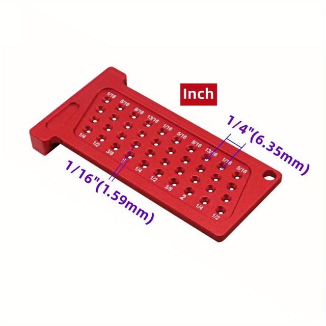TEMU Versatile, Compact Aluminum T-ruler - Dual Metric/inch Marking Gauge For Woodworking & Carpentry, Durable & Accurate With Hole Scribing Function