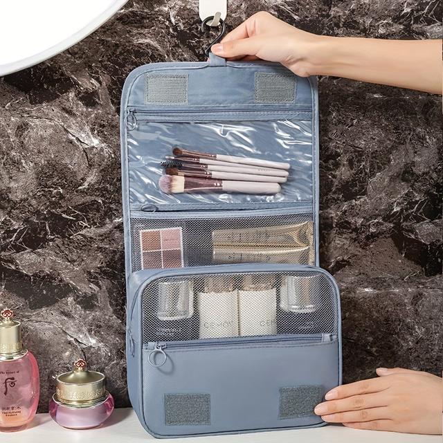 TEMU Large Capacity Travel Toiletry Bag- High Quality, Dry And Wet Separation, Foldable Design, Multifunctional Cosmetic Storage Bag, Meeting Needs