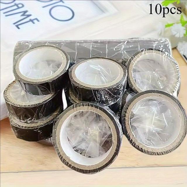 TEMU 10 Rolls Of Electrical Tape - High Temperature Resistant, Flame Retardant, Waterproof Insulation Tape For Indoor & Outdoor Use, Durable Plastic With Metallic Adhesive Layer