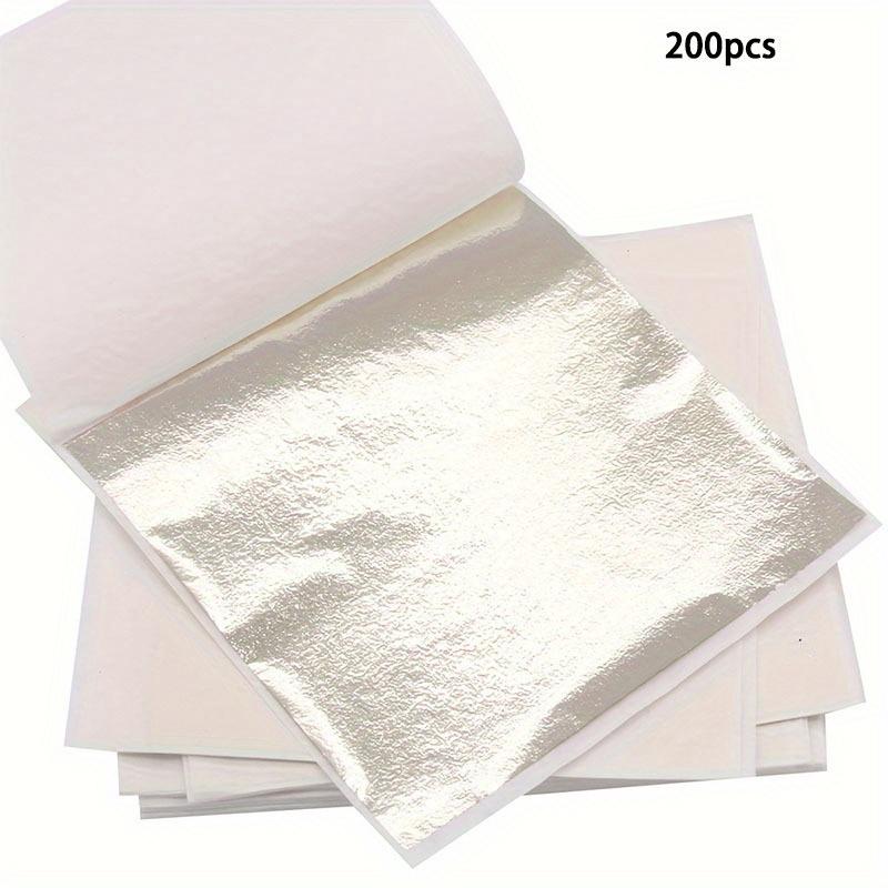 TEMU 200pcs Antique Silvery Alloy Foil Sheets - Ideal For Nail Art, Painting, And Wall Decor Crafts