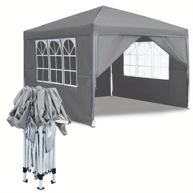TEMU Gazebo Plegable 2.5X2.5M - Gazebo Plegable para Jardín, Carpa para Fiestas con 4 Paneles , Protección UV para Fiestas, y Picnics, Antracita///Verde