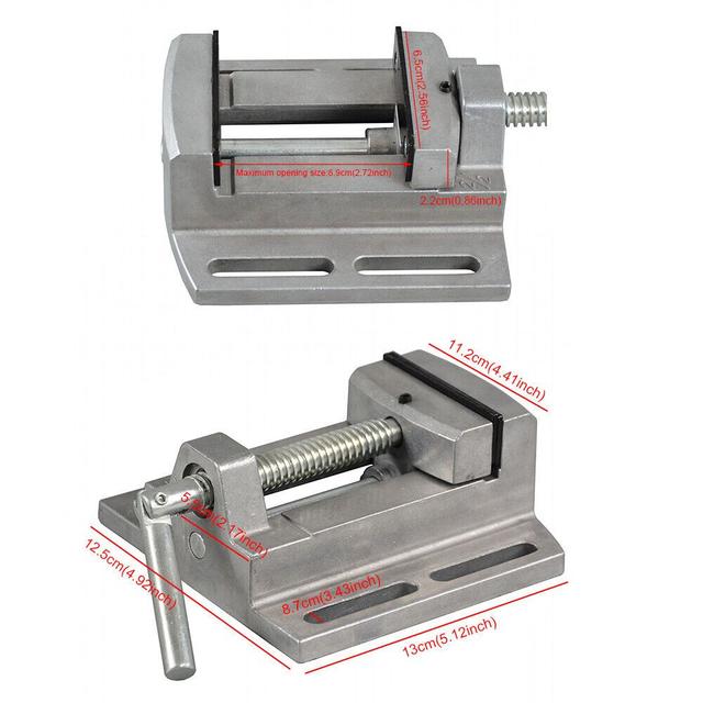 TEMU 1pc Cncest Aluminum Alloy Bench Vice Clamp, 2.5" Flat-nose Drill Press Vise For Woodworking And Milling, Durable Clamping Tool