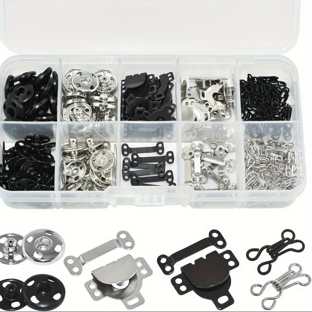 TEMU 100 Piezas de Ganchos para Agujas y Ojos - Cierres Metálicos Resistentes para Faldas, Sostenes, Pantalones, Vestidos - Ideales para Proyectos de Costura DIY, Suministros de Costura