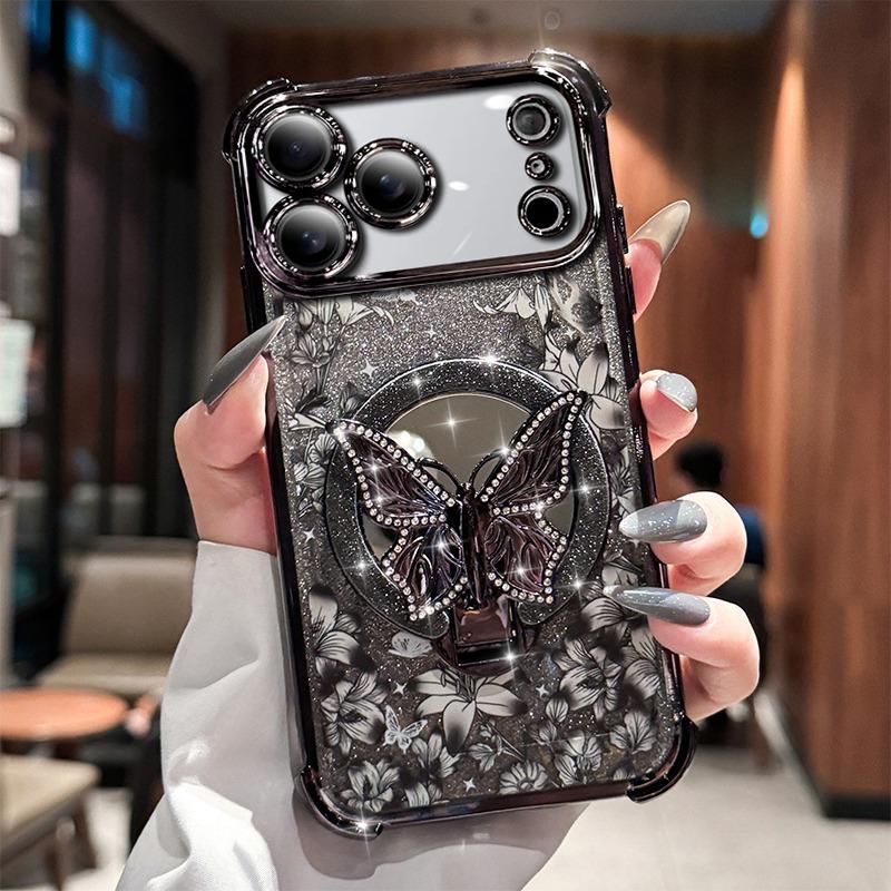 TEMU Phone Case: Celebrity Instagram- For 17 Pro Max, 16 Premium Protective Cover, 15 Plus, With , Four-corner Drop Protection, Stand, And Makeup Touch-up Mirror, New Style Phone Case For Girls