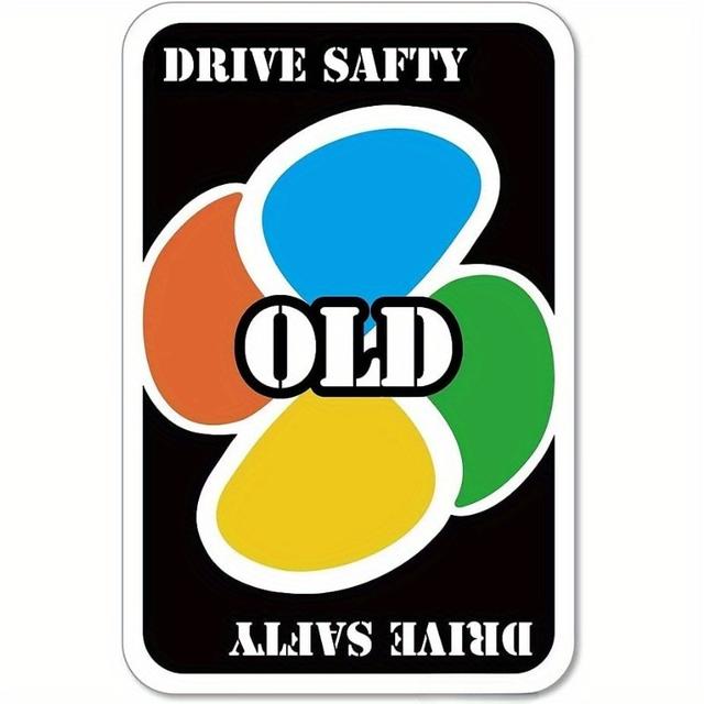 TEMU 約15cm×10cm マルチカラー ビニール製 車用ステッカー_カード（シニア向け）