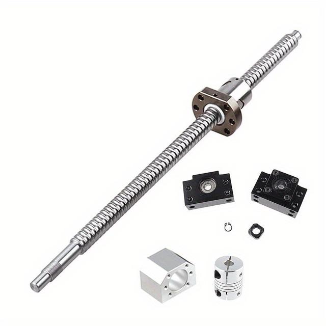 TEMU SFU1605 Kugelnschnecke 800 mm Gewindespindel Kugelnschnecke aus Edelstahl mit BK12/ -Unterstützung, DSG16H-Nussgehäuse und Kupplungssatz CNC-