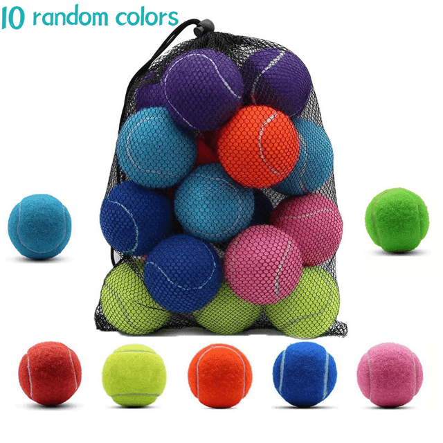 TEMU 10 Stück - Bunte Hochelastische Tennisbälle, Langlebiger Gummi Abriebfest mit Wiederverwendbarem Mesh-Beutel, Geeignet für Training und Wettbewerb, -Tier-Interaktion, Outdoor-Sport - Mehrzweck