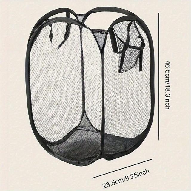 TEMU سلة غسيل شبكية قابلة للطي مع مقابض مريحة، سعة عالية غير مبطنة، مناسبة لغرف الغسيل، غرف المعيشة، الحمامات، غرف النوم، وإضافات الغسيل، سلال غسيل