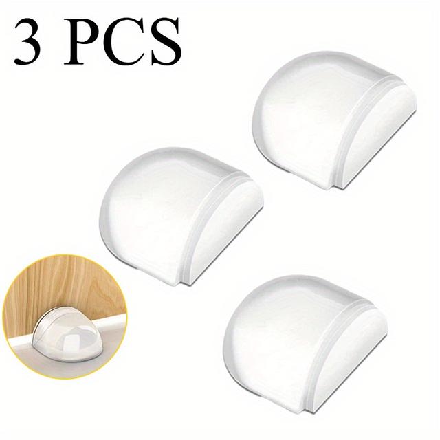 TEMU [Самоклеючий без свердління] Набір прозорих дверних стопорів 3/6 шт. Тихі протиударні протиковзкі - Універсальна подушка-буфер, підходить для дерев'яних/плиткових підлог, для дому та офісу