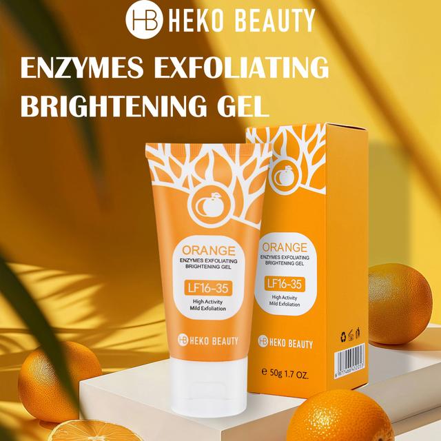 TEMU HEKO BEAUTY Gel Esfoliante Clareador com de Laranja, Esfoliante Facial para Remoção de Células & Clareamento da Pele