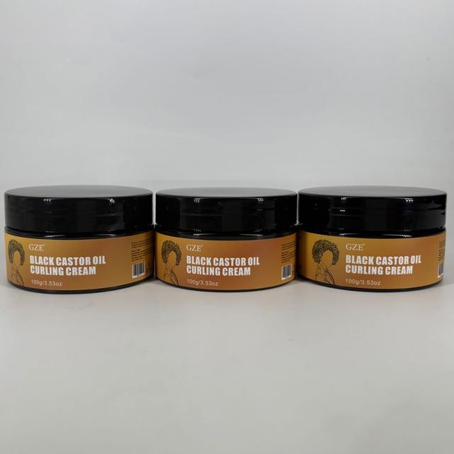 TEMU Paquete de 3 Crema Rizadora para Hombres con Aceite de Ricino GZE, Crema Antifrizz y Desenredante para Realzar los , Hidratante - Producto de Estilizado Seguro para el Color y Sin Sulfoatos