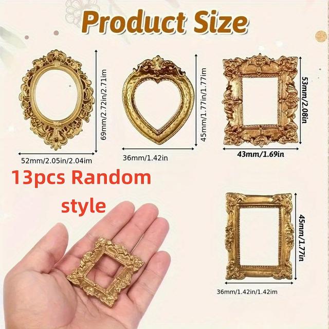 TEMU 13pcs Elegant Mini Photo Frame Set, Diy Decorative Mini Phone Case Frames, Light Decorative Frames, Desktop Decor, Home Ornaments, Photo Boards, Holiday Party Gifts