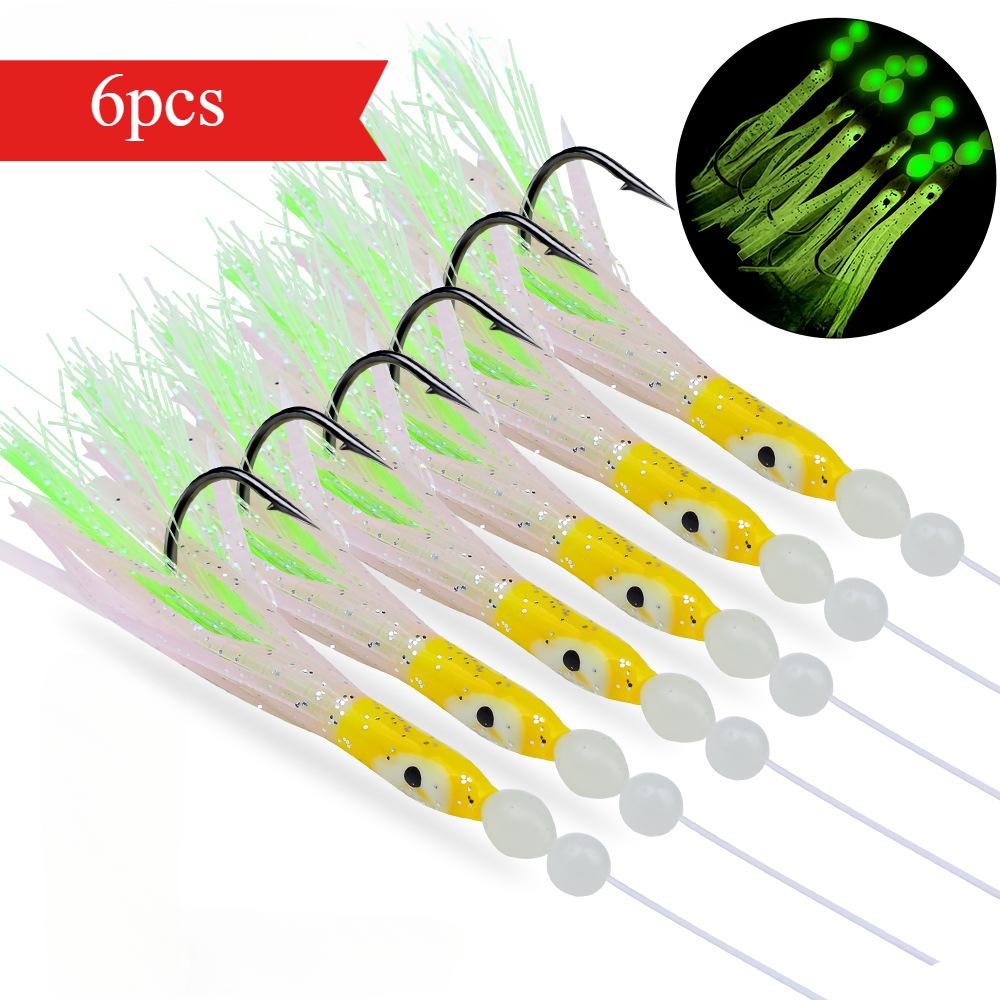 TEMU 6 Stück 8 cm Leuchtende Tintenfisch-Schnurhaken