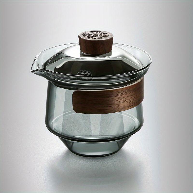 TEMU . Teeschale aus Glas, persönlicher Teetasse, hitzebeständige, verbrühsichere Teeschale mit Deckel, Fu Teeset für Weihnachtsgeschenke - Thanksgiving, Halloween, Weihnachten