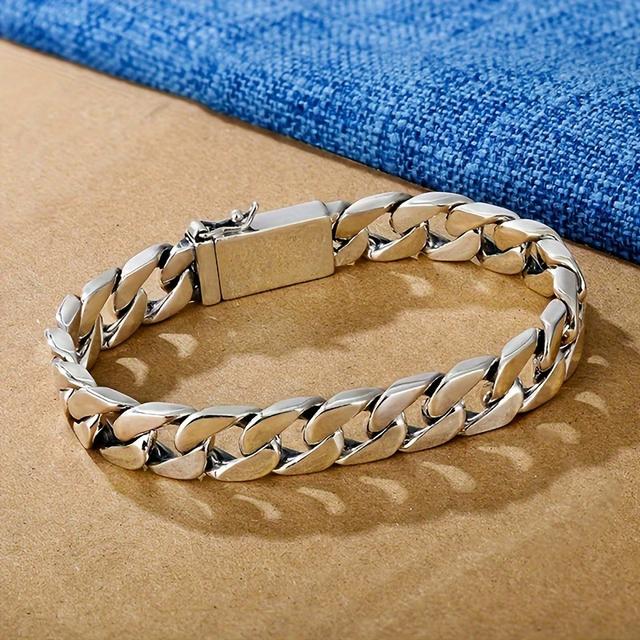 TEMU Vintage-Stil Kubanische Kette Armband, Hip-Hop Stil Schmuckarmband