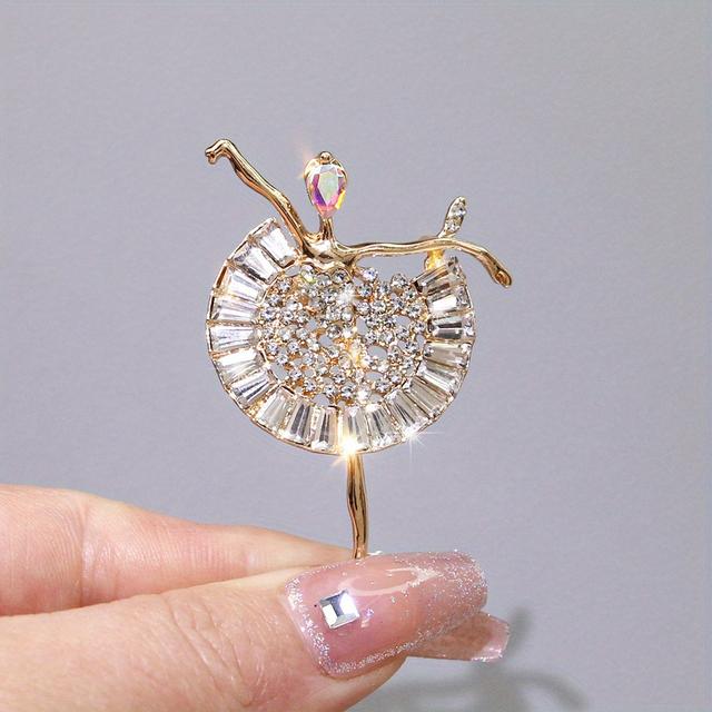 TEMU Elegant Rhinestone Brooch - Shiny, Detailed, With , Perfect For Clothing And Accessories, Jewelry | Elegant Accessory | Detailed Design, Suitable For Men And Women.