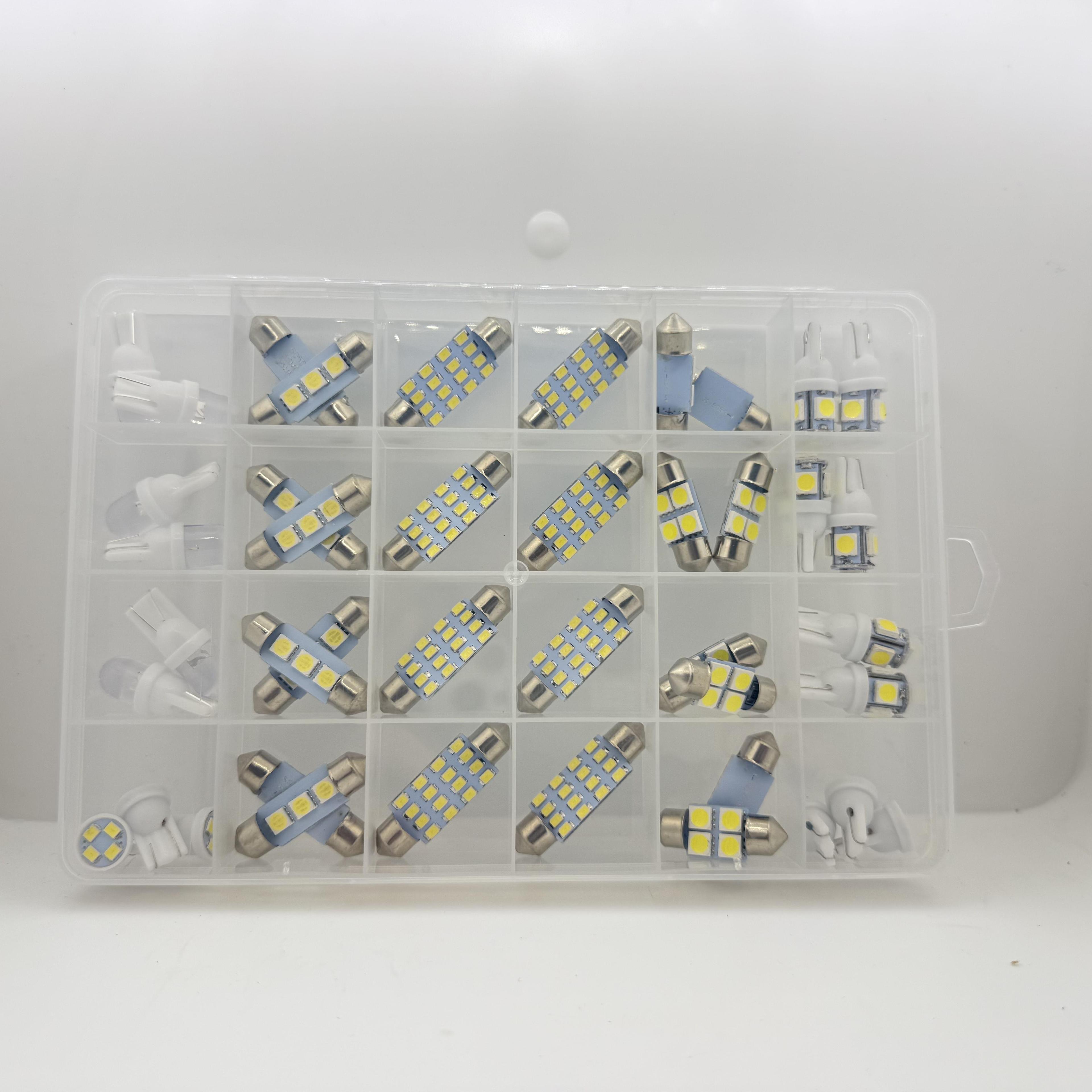 TEMU 42 Led Light Bulbs Interior Kit Car Trunk Dome License Plate Lamp White T10 194, Without Battery