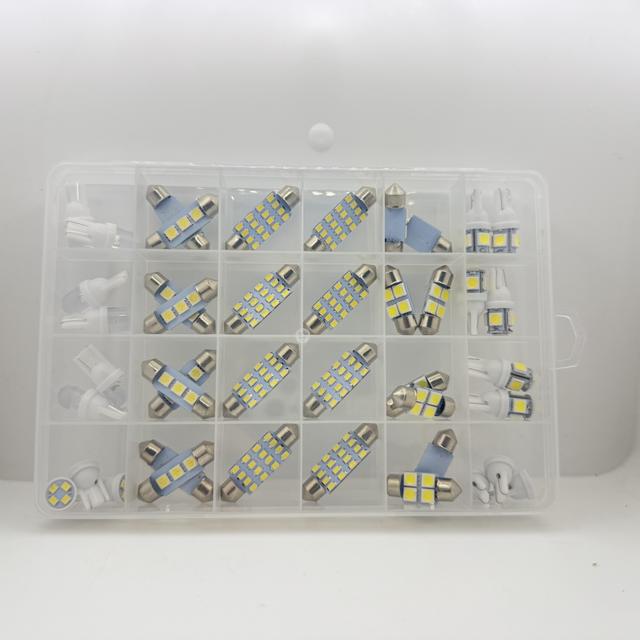 TEMU 42 Led Light Bulbs Interior Kit Car Trunk Dome License Plate Lamp White T10 194, Without Battery