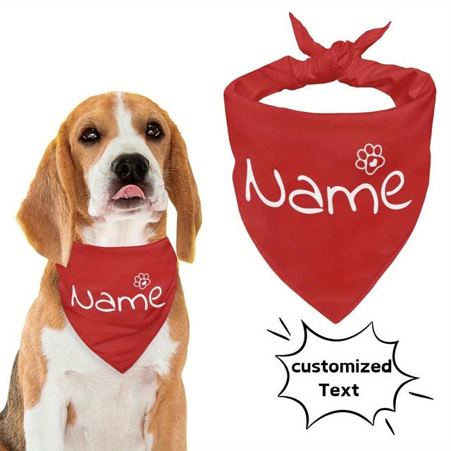 TEMU Stilvoller Hundeschal, Individueller Text, Verstellbarer Dreieckstuch für den täglichen Gebrauch von Katzen und Hunden, Geeignet für große Hunde, kleine Hunde, Haustierkatze – 1 Stück