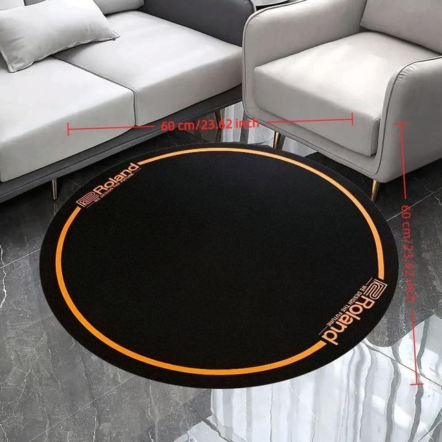 TEMU [สินค้า] ชุดพรมขนแกะกลมคุณภาพสูง สำหรับฝึกซ้อมกลองมืออาชีพ Roland - เหมาะสำหรับโฮมสตูดิโอ, การแสดงสด, สำนักงาน และห้องเล่นเกม