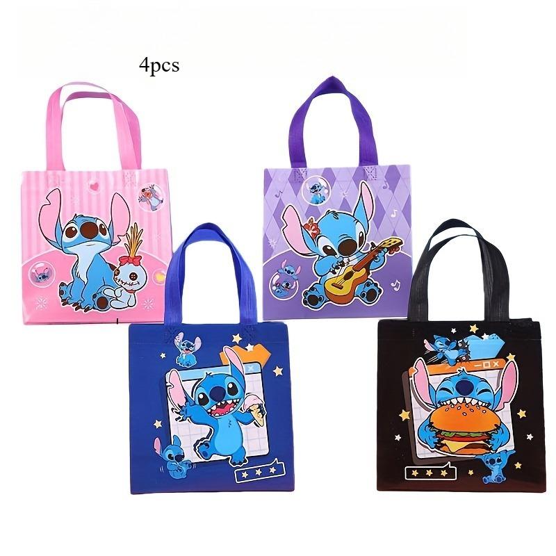 TEMU 4pcs Set / Stitch Cartoon Holiday Decoration Storage Tote Bag For Holiday Parties, Daily , And Holiday Packaging Decoration Storage, Shelf Baskets