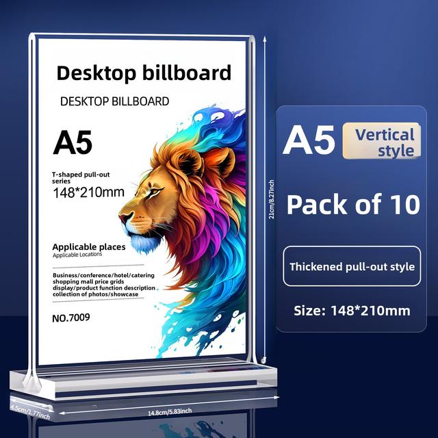TEMU 10개 세트, 테이블 카드, 풀아웃 아크릴 디스플레이 사인, 테이블 사인, 스탠드 디스플레이 랙, A4/A5/A6 광고 보드, 데스크탑 물병 사인, 소형 직립 가격표 테이블 사인, 풀아웃 디스플레이 스탠드, 테이블 이름판, 미용실 가격 목록, 메뉴