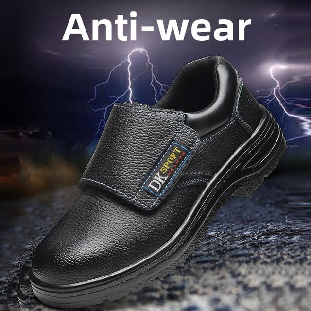 TEMU 【高耐久】スチールトゥ安全靴 - 耐衝撃・耐パンク溶接ブーツ、滑り止めソール、強化レザーアッパー&クッションインソール - 工業、建設、製造業向け滑り止め保護靴 - 高耐久 - スリップ W